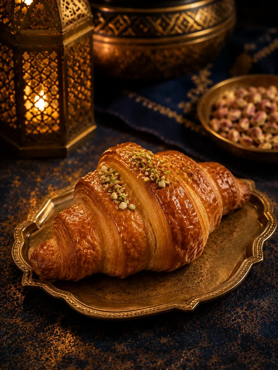 Croissant artesanal con pistacho